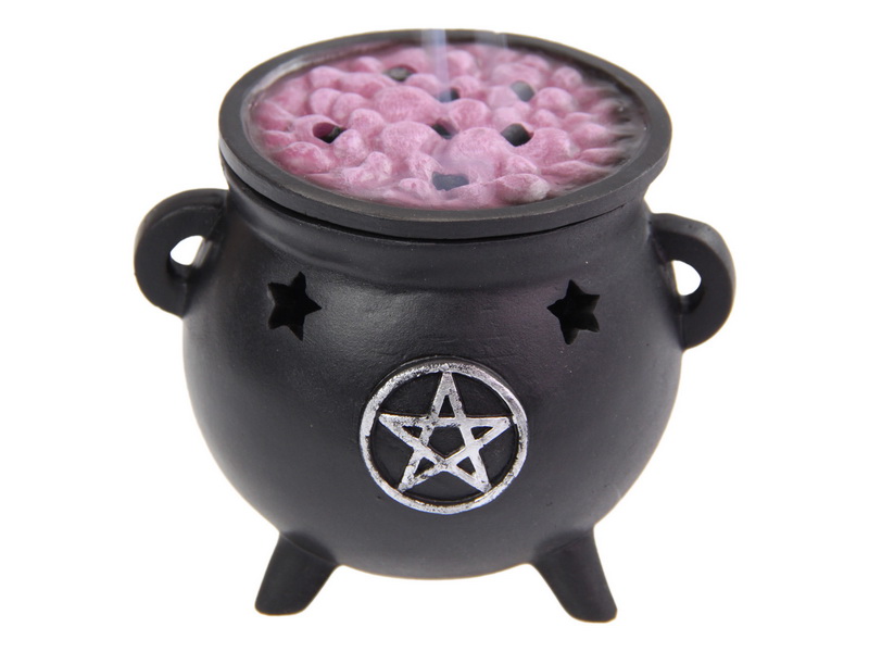 Witches Cauldron Incense Cone Burner (Pentagram)